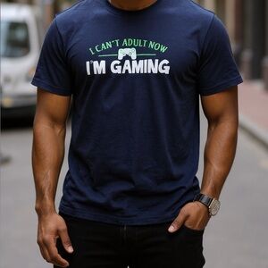 👛 (ANY 2/$15) GILDAN Short Sleeve Blue Tee: I Can’t Adult Now
I’m Gaming